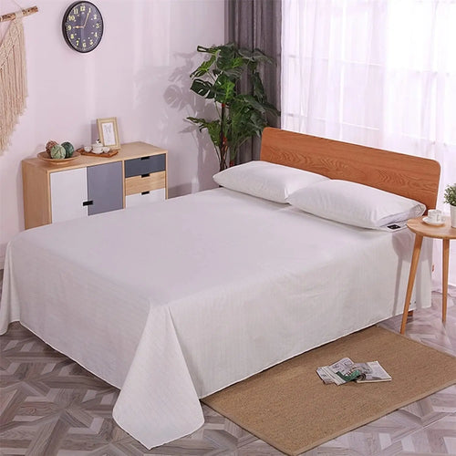 10% Silver Fiber Grounding for Earthing Sheet 90% Cotton Plaid Flat Sheet for Better Bed Sleeping Therapy for Hotel Hospital Use